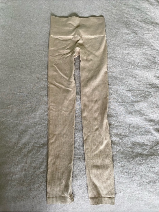 TNA Pants - Seamless Ribbed nude High-Waist Leggings - Cream